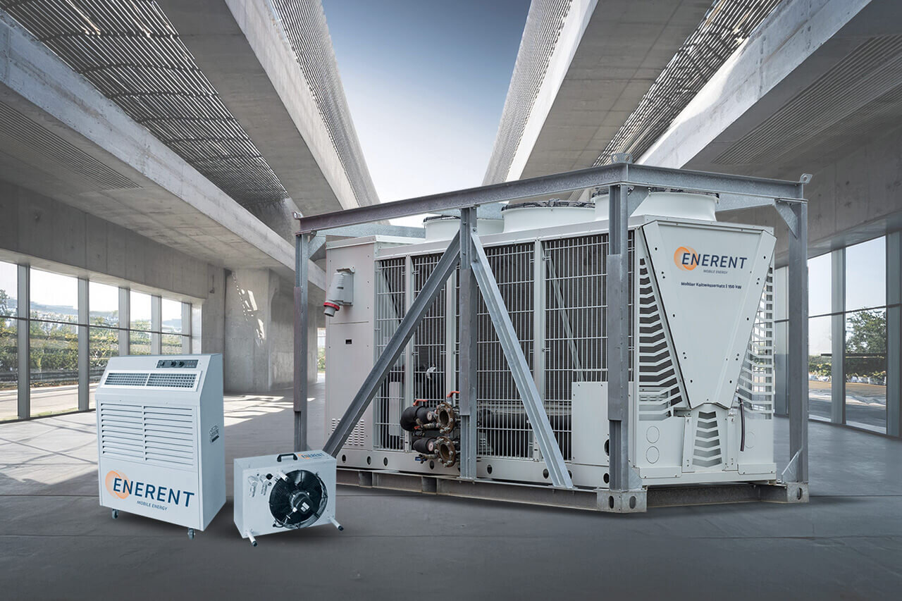 Split-Klimageräte und mobile Kaltwassersatz | © ENERENT GmbH